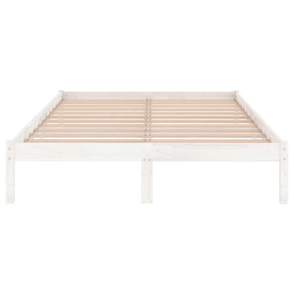 Bed Frame | White | Solid pine wood | 200x200 cm | Durable | Bed Frame