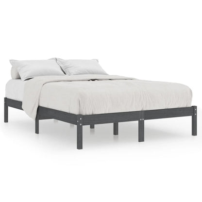 Bed Frame | Grey | Solid pinewood | 200 x 200 cm | Durable | Bed Frame