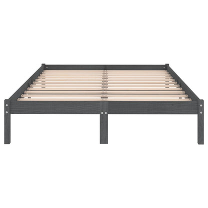 Bed Frame | Grey | Solid pinewood | 200 x 200 cm | Durable | Bed Frame