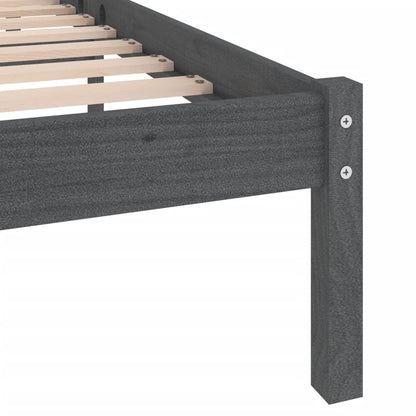 Bed Frame | Grey | Solid pinewood | 200 x 200 cm | Durable | Bed Frame