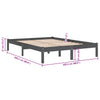 810039 vidaXL Bed Frame without Mattress Grey Solid Wood 200x200 cm