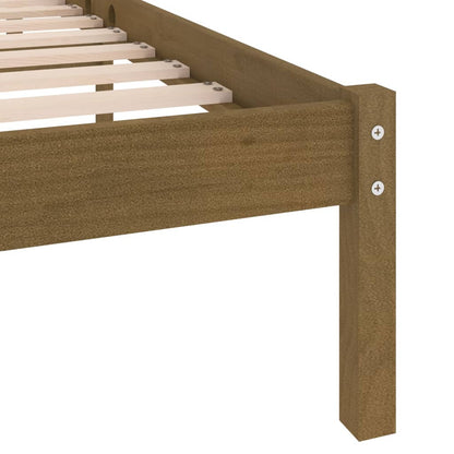 Bed Frame | Honey brown | Solid pine wood | 200x200 cm | Durable