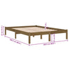 810040 vidaXL Bed Frame without Mattress Honey Brown Solid Wood 200x200 cm