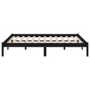 810041 vidaXL Bed Frame without Mattress Black Solid Wood 200x200 cm