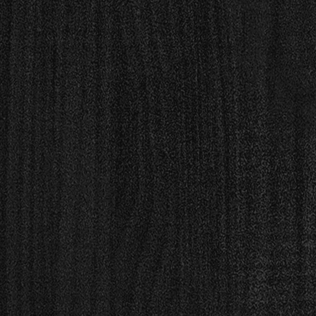 Bed Frame | Black | Solid pinewood | 200x200 cm | Bed Frame | Rectangular