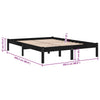 810041 vidaXL Bed Frame without Mattress Black Solid Wood 200x200 cm