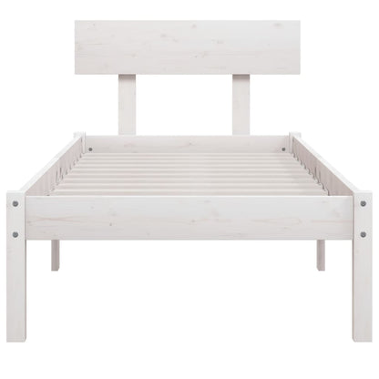Bed Frame | White | Solid pinewood | Single |  Durable  | Bed Frame