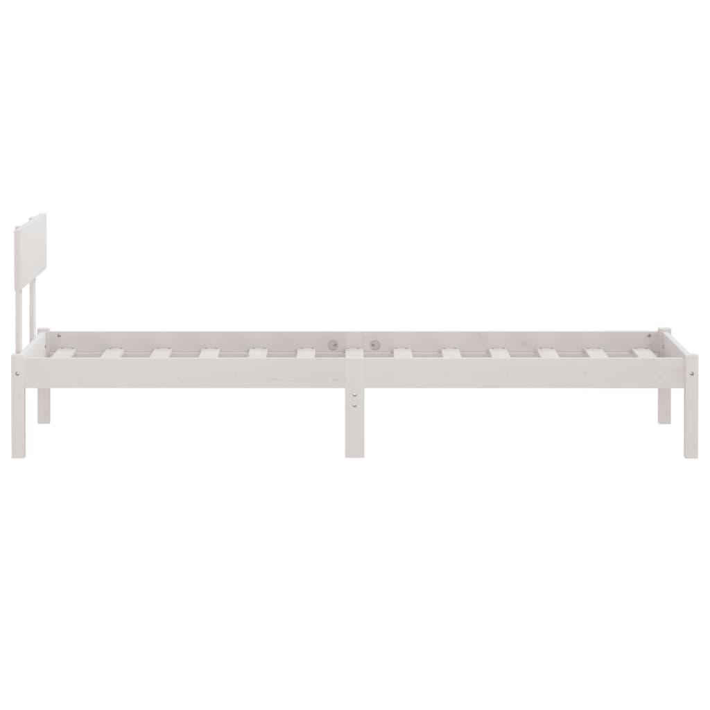 Bed Frame | White | Solid pinewood | Single |  Durable  | Bed Frame