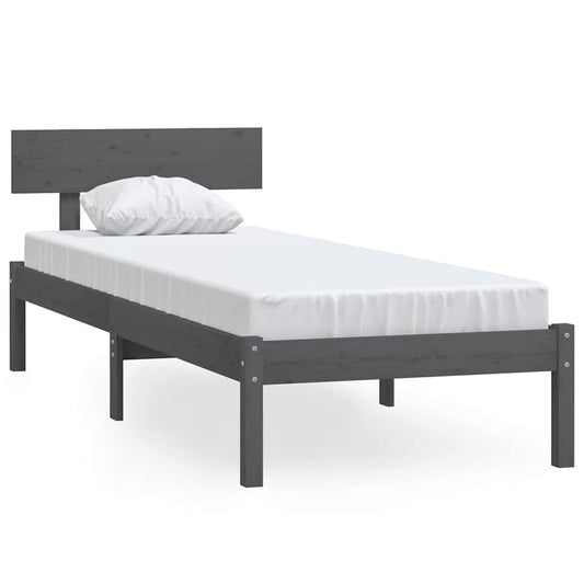 Bed Frame | Grey | Solid pinewood | Single | Durable | Bed Frame