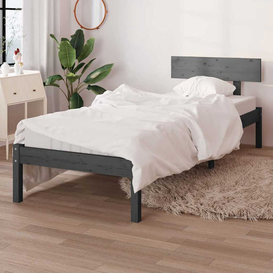 Bed Frame | Grey | Solid pinewood | Single | Durable | Bed Frame