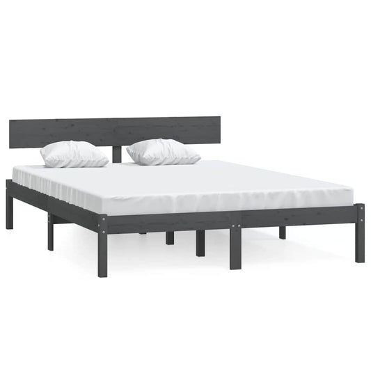 Bed Frame | Grey | Solid pinewood | Small Double | Durable