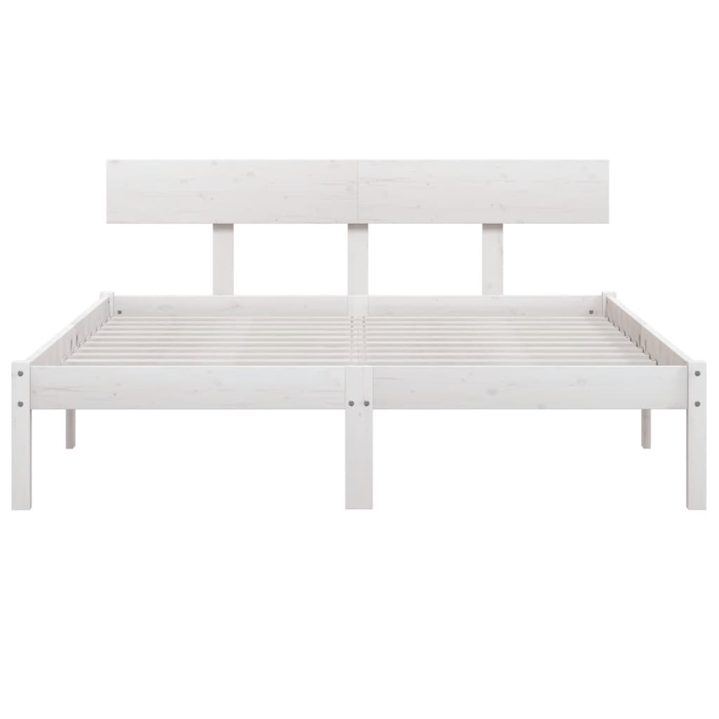 Bed Frame | White | Solid Pine wood | Double | Classic/Traditional