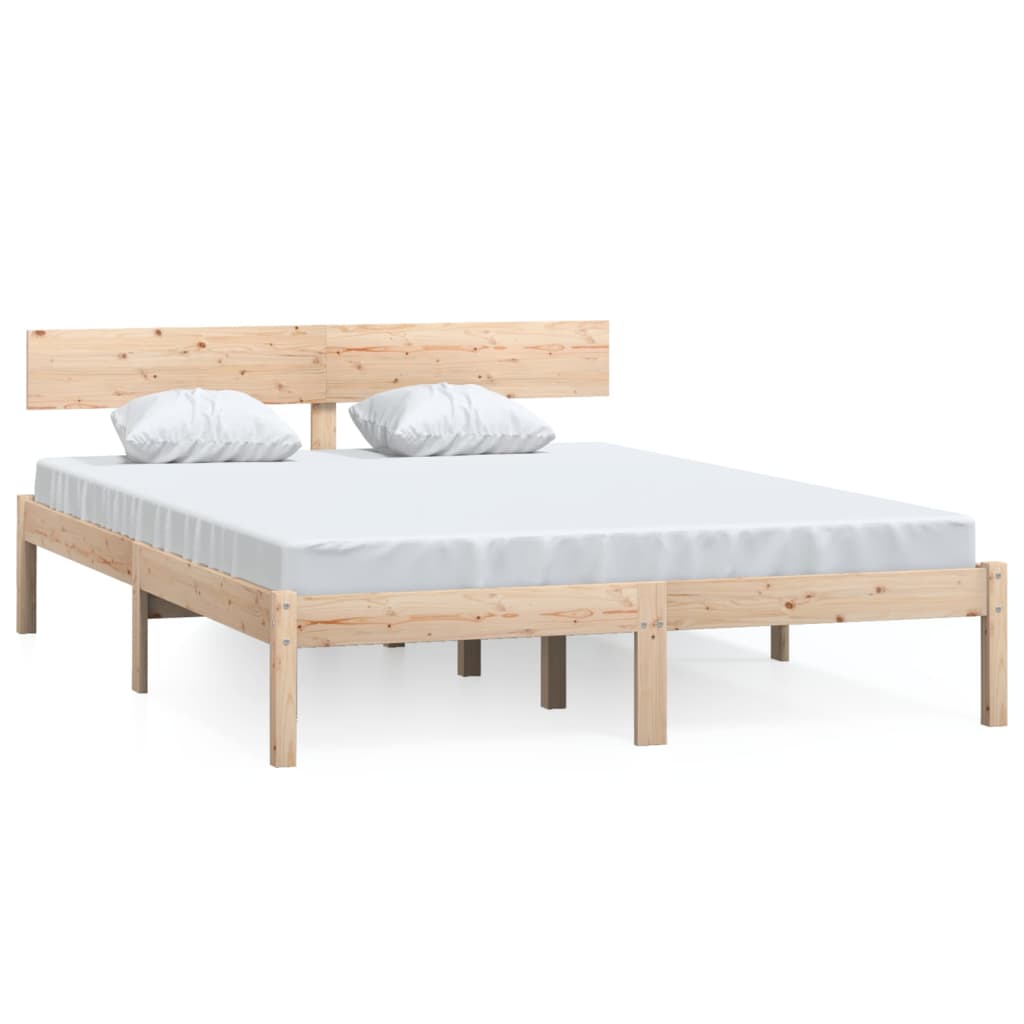 Bed Frame without Mattress Solid Wood 140x190 cm
