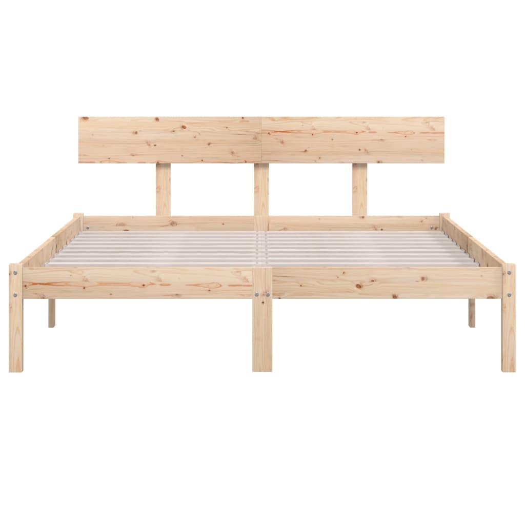 Bed Frame without Mattress Solid Wood 140x190 cm