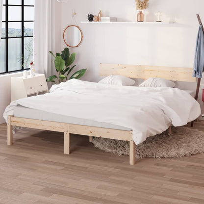 Bed Frame without Mattress Solid Wood 140x190 cm