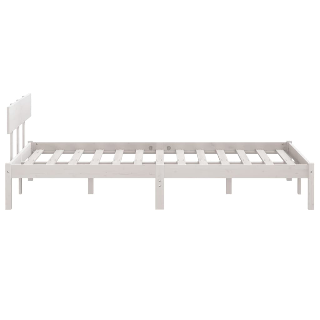 Bed Frame | White | Solid Pinewood | Double | Durable | Bed Frame