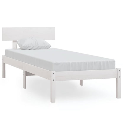 Bed Frame | White | Solid Pinewood | Single | Durable | Bed Frame