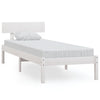 Bed Frame without Mattress White Solid Wood 90x200 cm