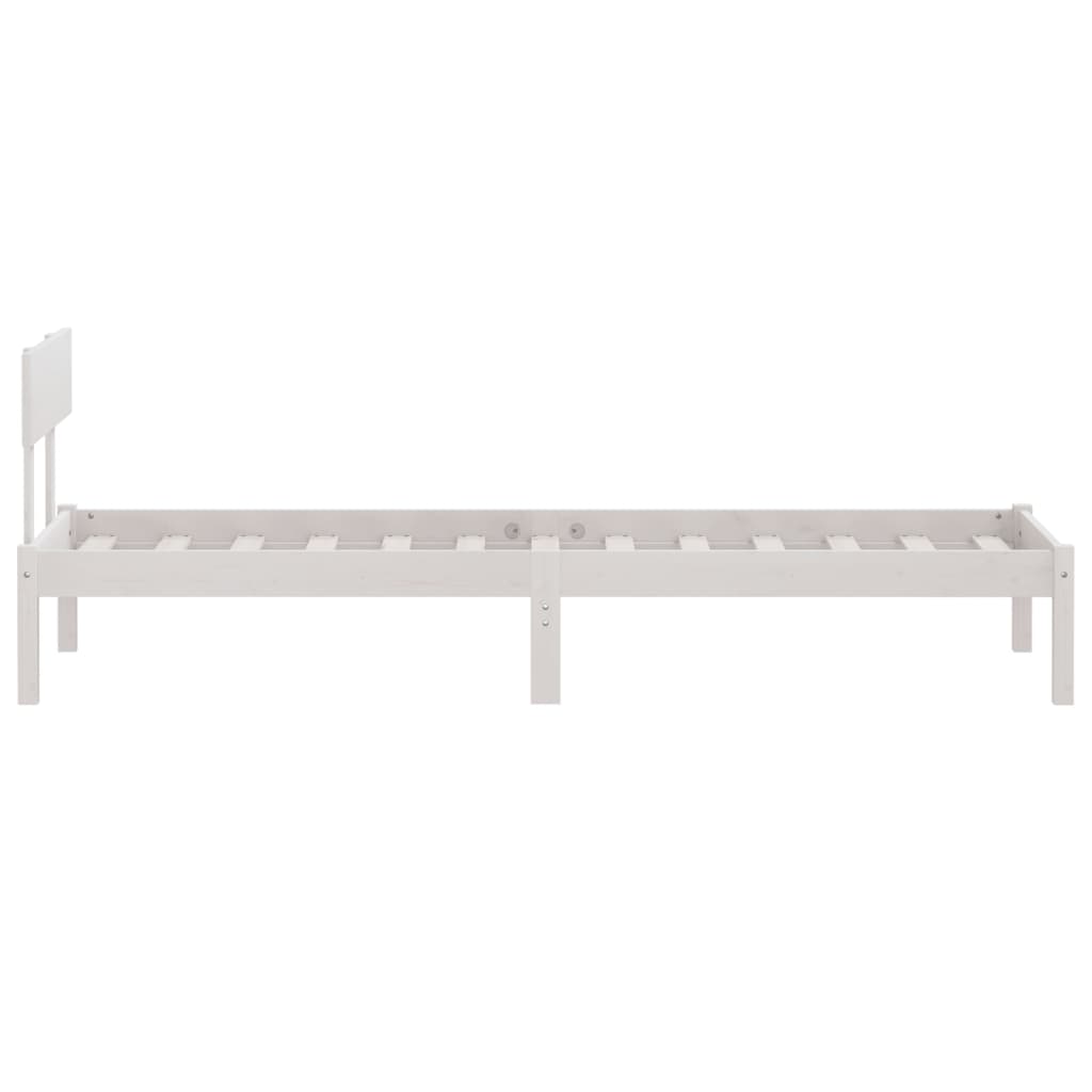 Bed Frame | White | Solid Pinewood | Single | Durable | Bed Frame