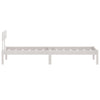 Bed Frame without Mattress White Solid Wood 90x200 cm