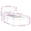 Bed Frame without Mattress White Solid Wood 90x200 cm
