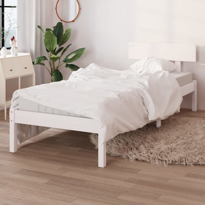 Bed Frame | White | Solid Pinewood | Single | Durable | Bed Frame