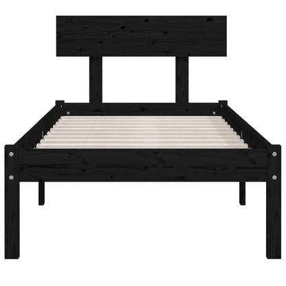 Bed Frame | Black | Solid pinewood | Single | Durable | Bed Frame