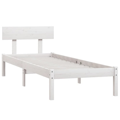 Bed Frame | White | Solid Pine Wood | Single | Sturdy | Bed Frame