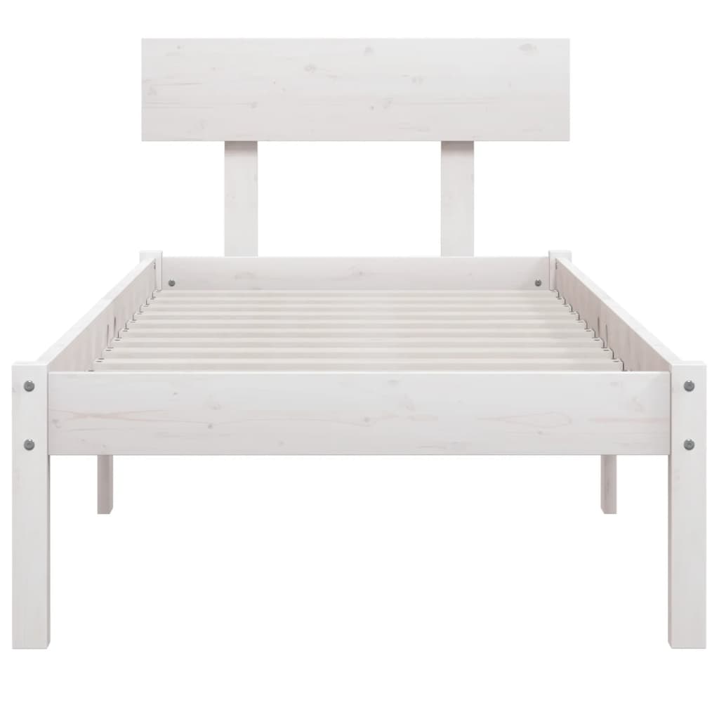 Bed Frame | White | Solid Pine Wood | Single | Sturdy | Bed Frame