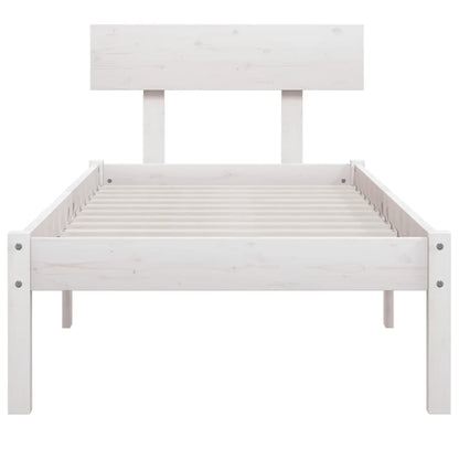 Bed Frame | White | Solid Pine Wood | Single | Sturdy | Bed Frame