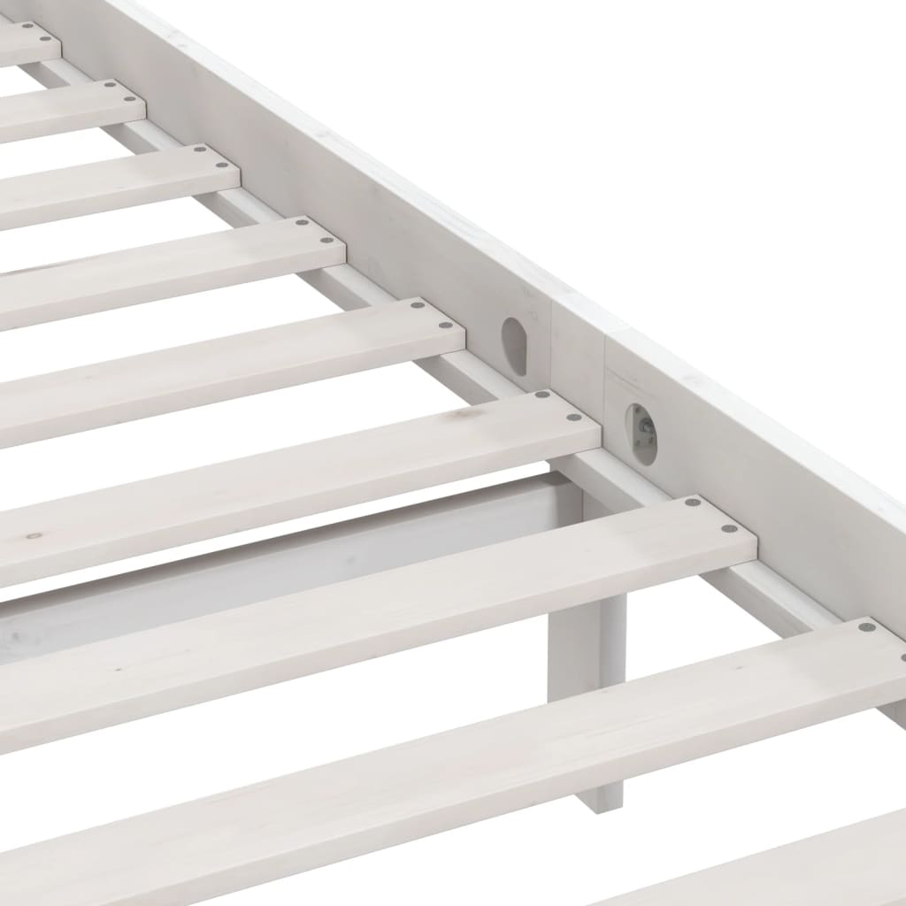 Bed Frame | White | Solid Pine Wood | Single | Sturdy | Bed Frame