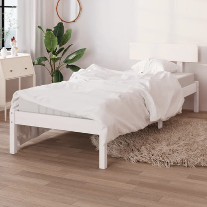 Bed Frame | White | Solid Pine Wood | Single | Sturdy | Bed Frame