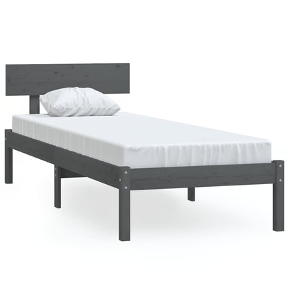 Bed Frame | Grey | Solid pine wood | Single | Classic/Traditional