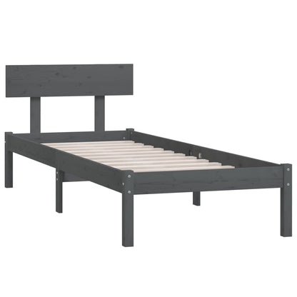 Bed Frame | Grey | Solid pine wood | Single | Classic/Traditional