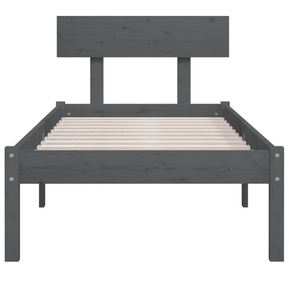 Bed Frame | Grey | Solid pine wood | Single | Classic/Traditional