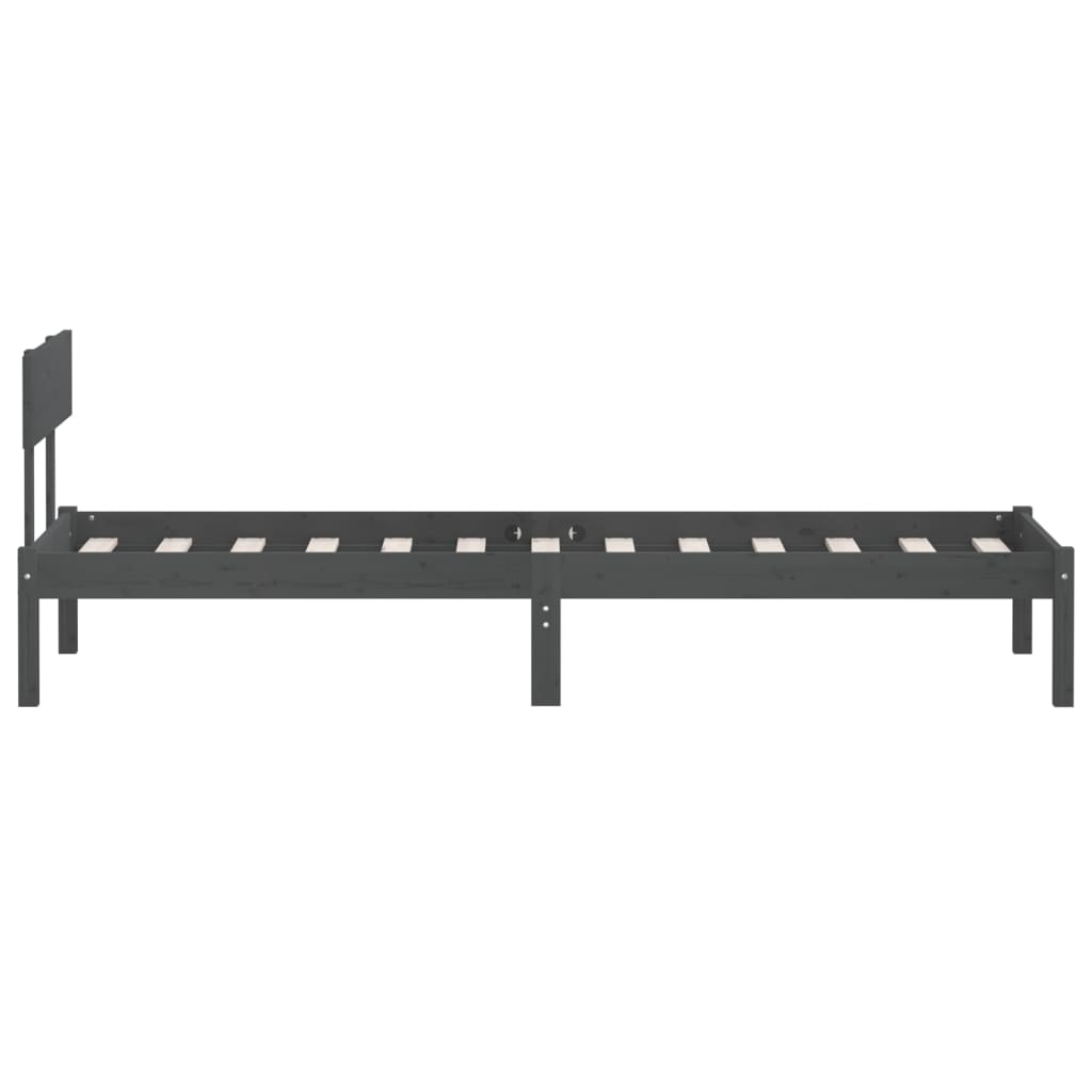Bed Frame | Grey | Solid pine wood | Single | Classic/Traditional