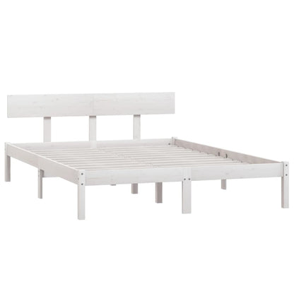 Bed Frame | White | Solid Pine Wood | Double | Minimalistic | Bed Frame