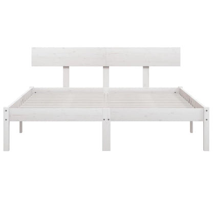Bed Frame | White | Solid Pine Wood | Double | Minimalistic | Bed Frame