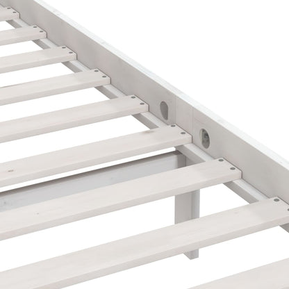 Bed Frame | White | Solid Pine Wood | Double | Minimalistic | Bed Frame