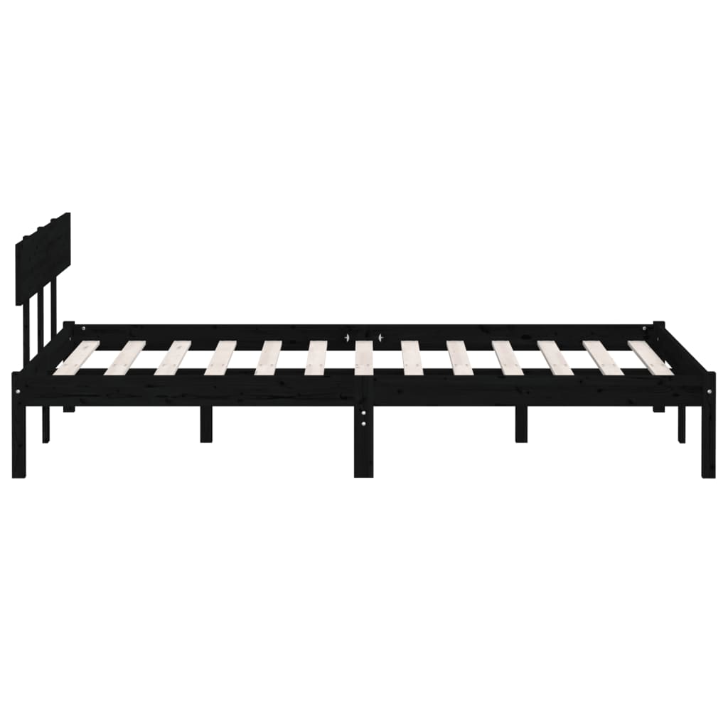 Bed Frame | Black | Solid pinewood | Double Bed | Durable | Bed Frame
