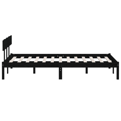 Bed Frame | Black | Solid pinewood | Double Bed | Durable | Bed Frame