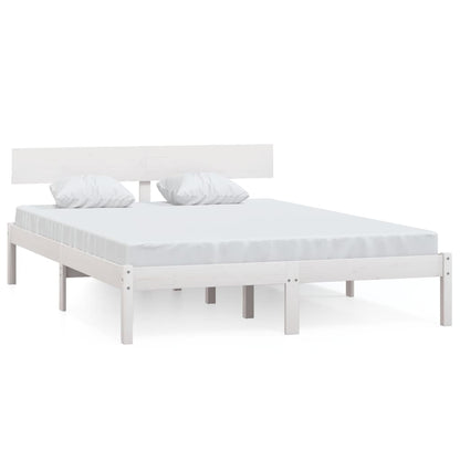 Bed Frame | White | Solid Pine Wood | King Size | Classic/Traditional