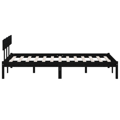 Bed Frame | Black | Solid pinewood | King | Durable | Bed Frame