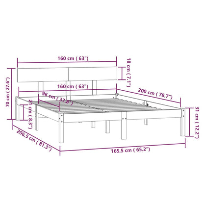Bed Frame | Natural Pine | Solid pinewood | Double | Durable | Bed Frame