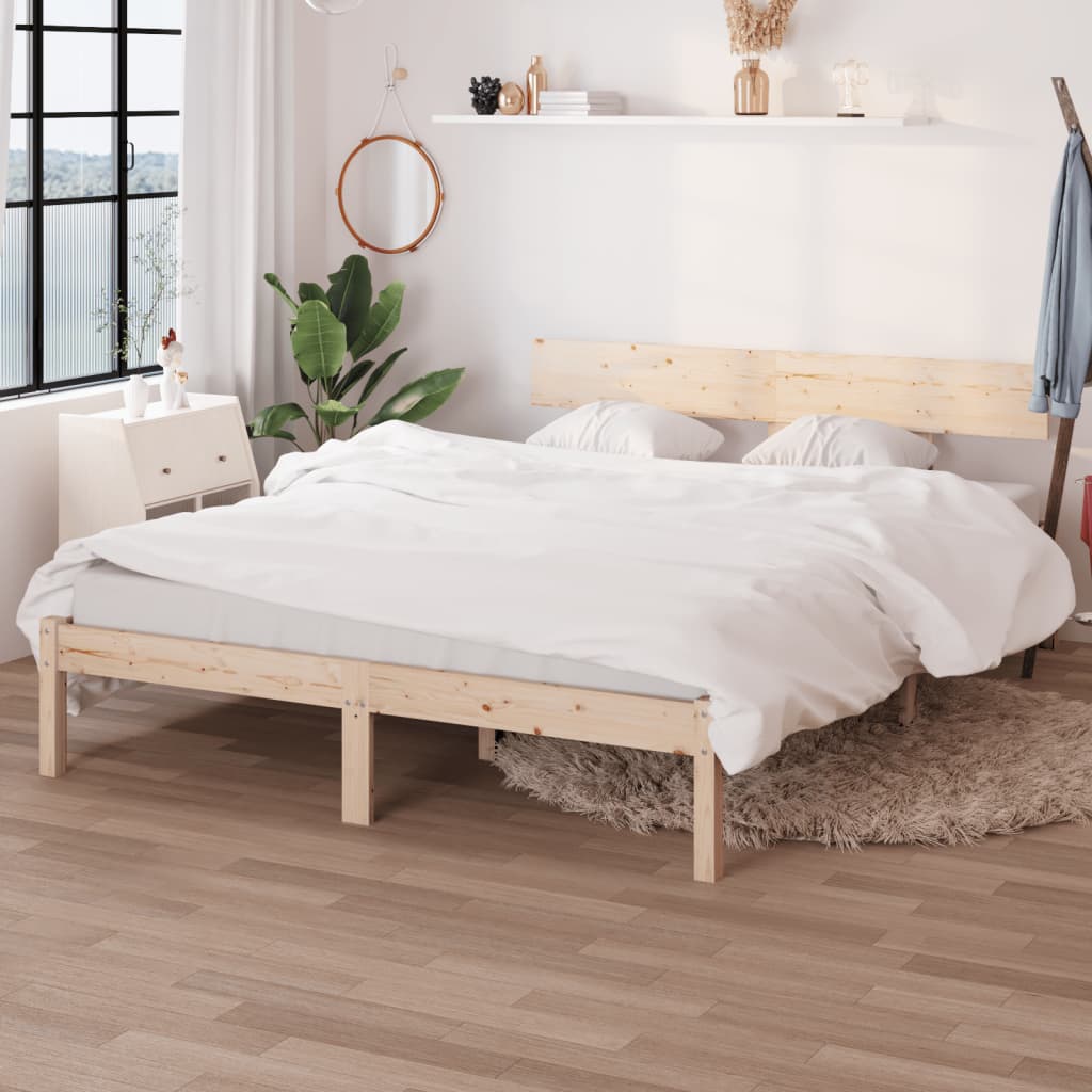 Bed Frame | Natural Pine | Solid pinewood | Double | Durable | Bed Frame