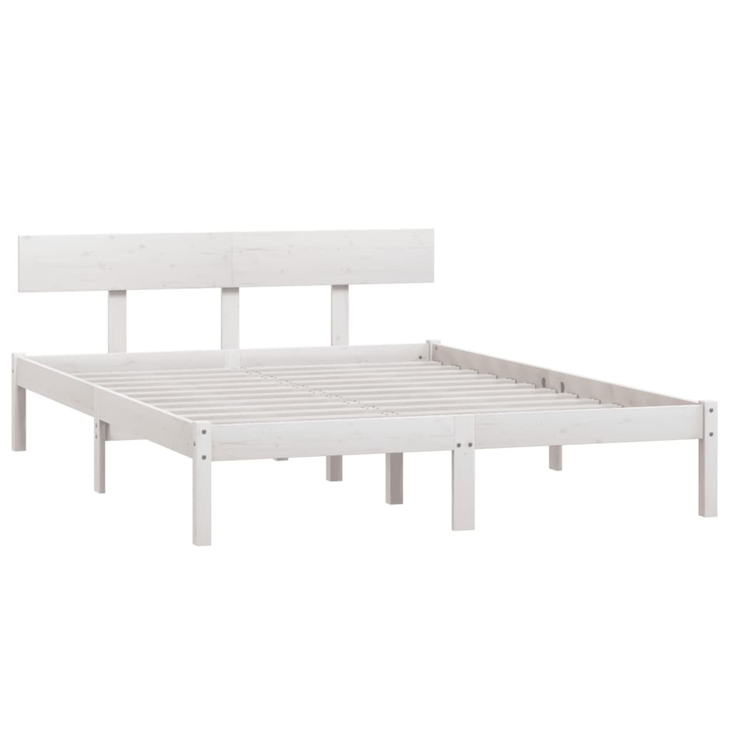 Bed Frame | White | Solid Pine Wood | Double | Durable | Bed Frame
