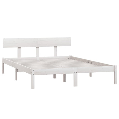 Bed Frame | White | Solid Pine Wood | Double | Durable | Bed Frame