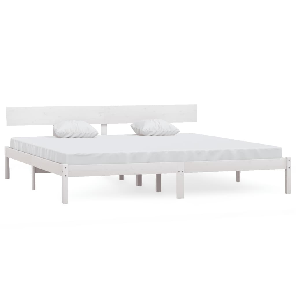 Bed Frame | White | Solid pine wood | Super King |  Durable | Bed Frame