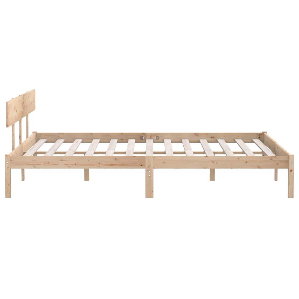 Bed Frame | Natural wood | Solid pine wood (untreated) | Double |  Tough