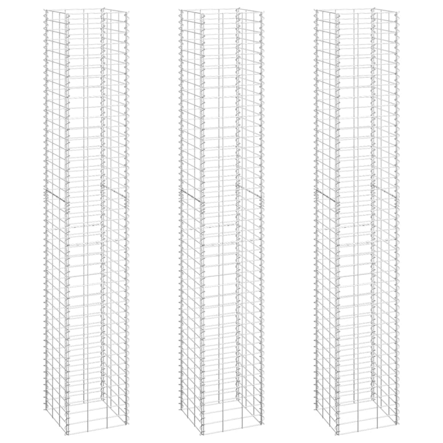 Gabion Raised Beds 3 pcs 30x30x200 cm Iron